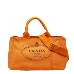 PRADA Orange Canvas Shoulder Bag